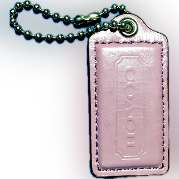 COACH Lavender Leather KEY FOB Bag Charm Keychain Hang Tag 2.5” Long - Picture 4 of 6
